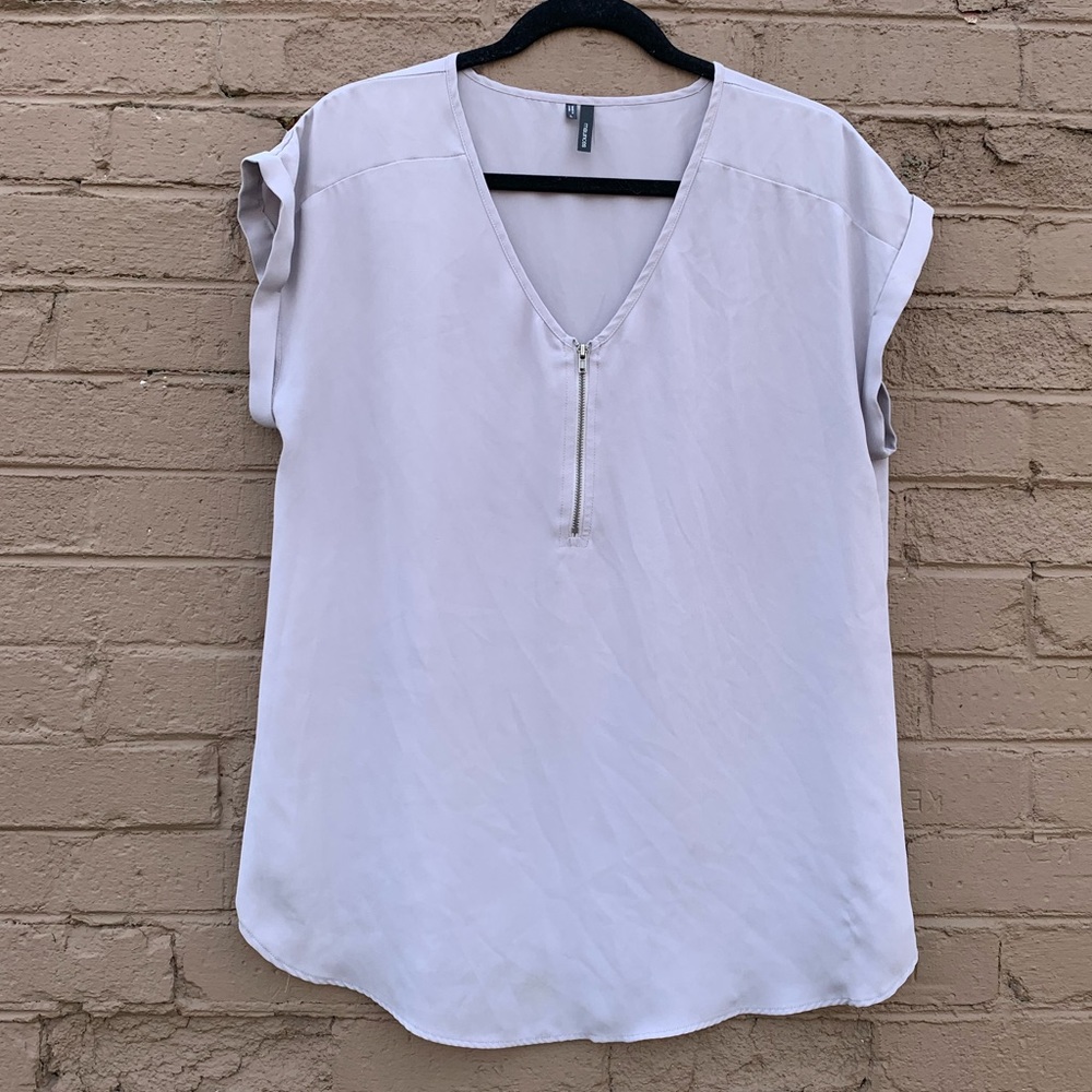Gray Top w Zipper